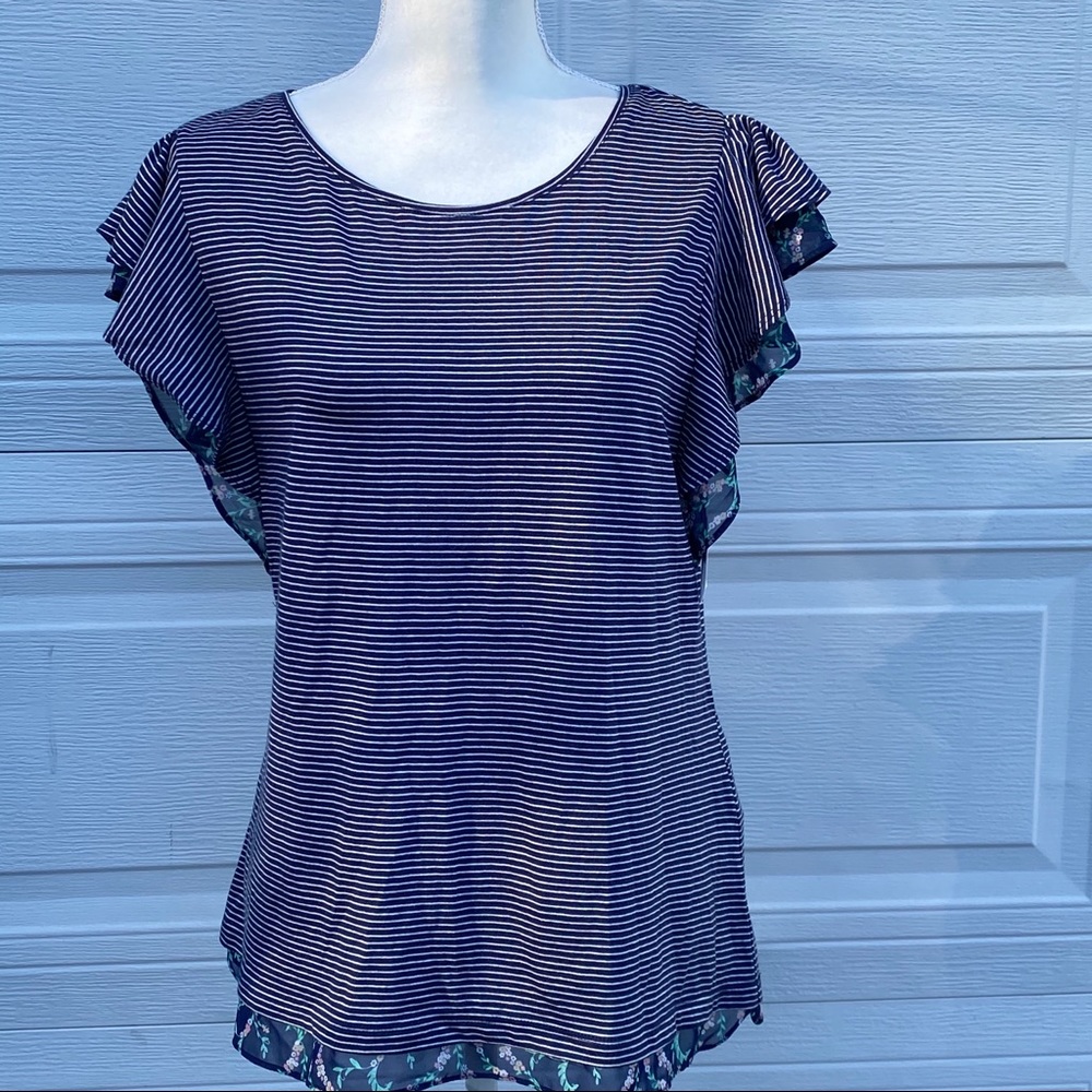 Maison Jules Knit Short Sleeve Layered Top